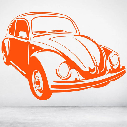 Wall Decal Classic Vintage VW Beetle Car Door Window Vinyl Stickers