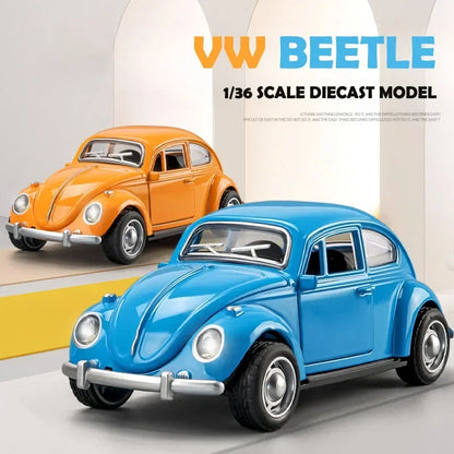 VW Beetle Vintage Car Model Diecast Toy Simulation 1:36 Scale Vehicle