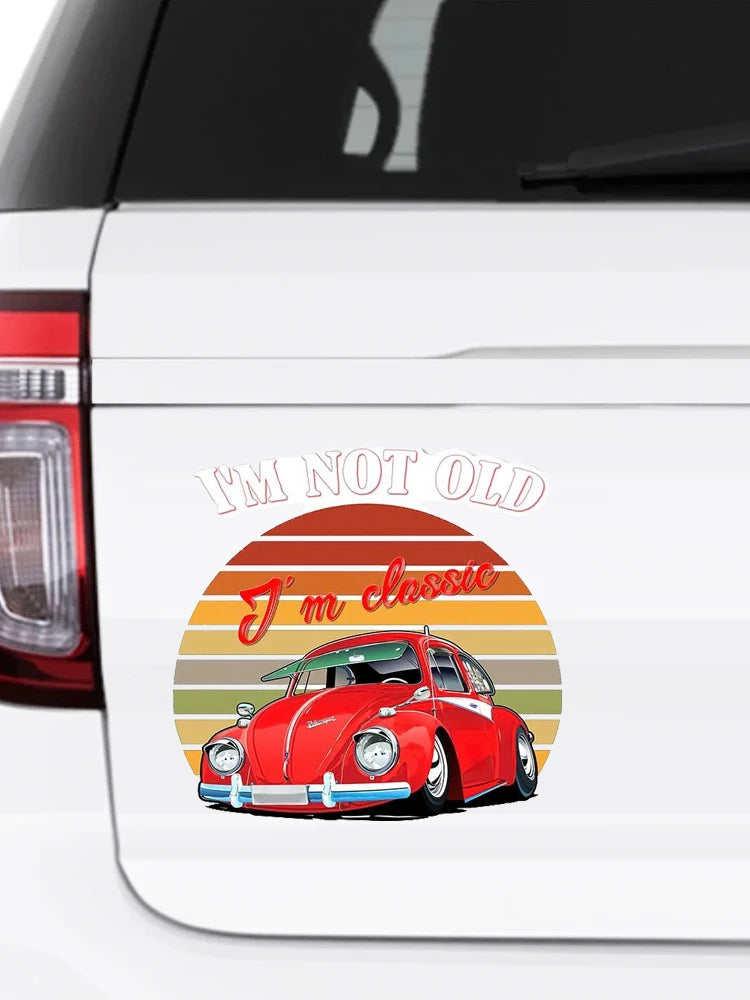 13/17 CM Car Sticker Decal I'm Not Old Classic Beetle Decal Waterproof