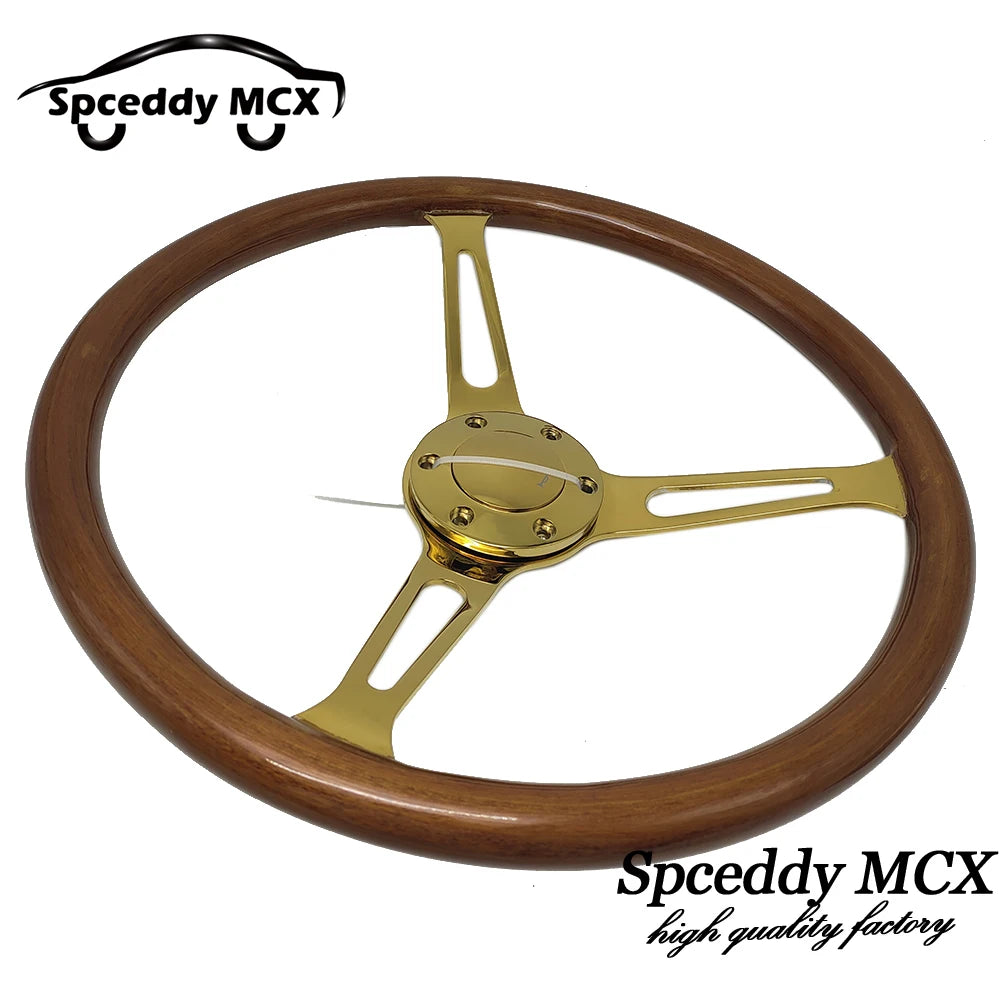 Real Wood Steering Wheel For Volkswagen Mercedes Wooden Steering Wheel 15inch