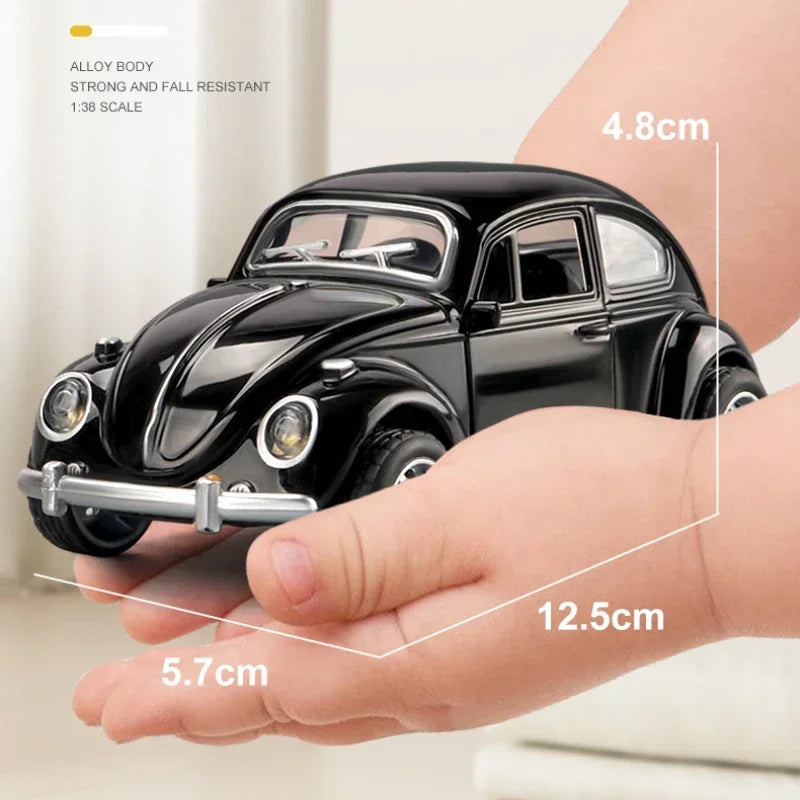 VW Beetle Vintage Car Model Diecast Toy Simulation 1:36 Scale Vehicle