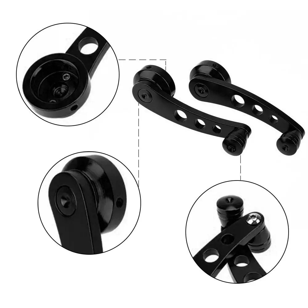 2Pcs Car Window Winder Handle Black Aluminum Alloy For VW Beetle 1968-1979 Heavy Duty Window Cranks