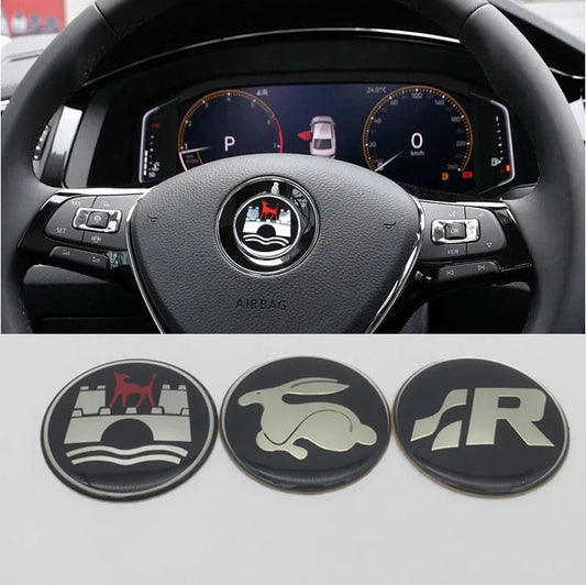 1pcs 3D 45mm SR wolfsburg Steering Wheel Badge